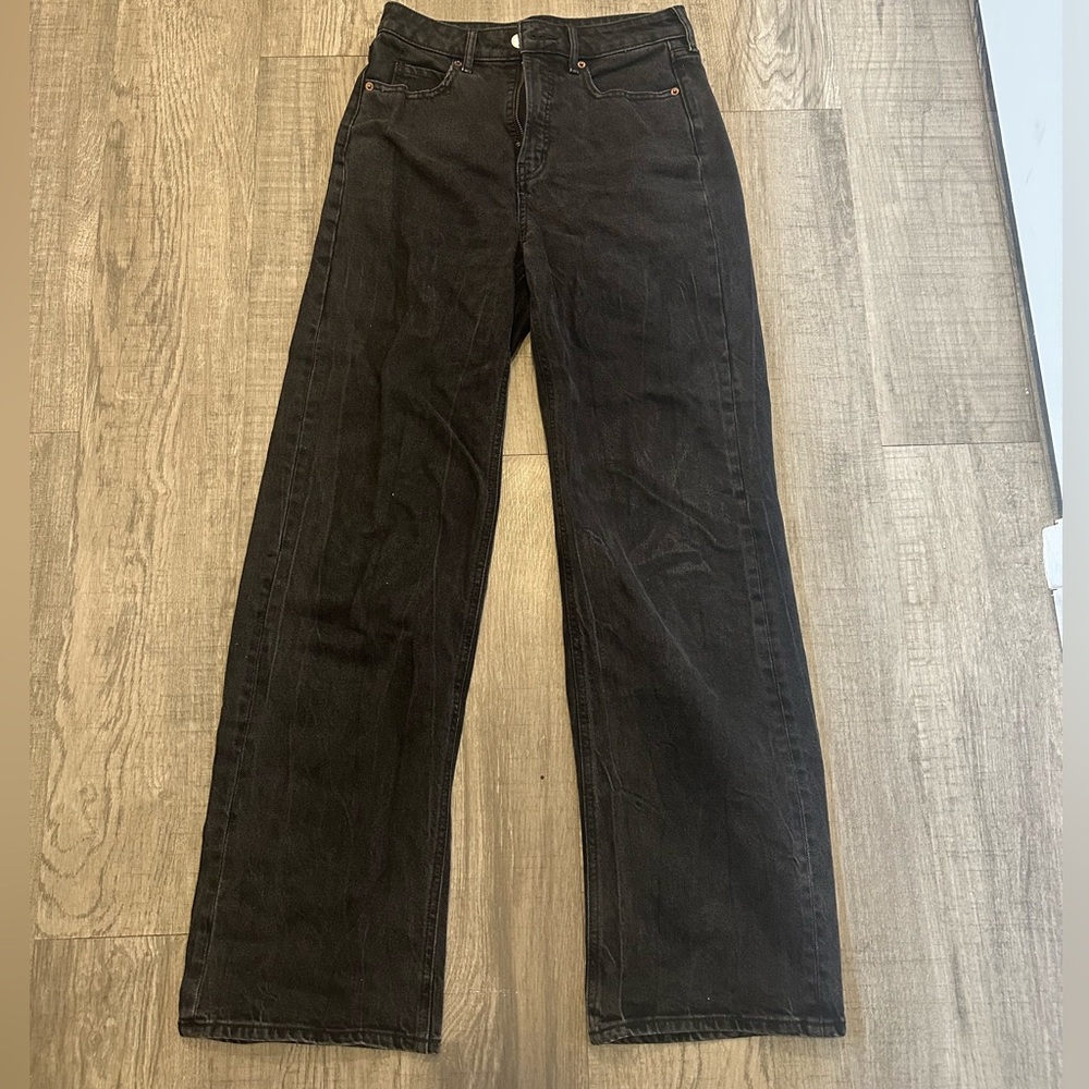High rise baggy black jeans